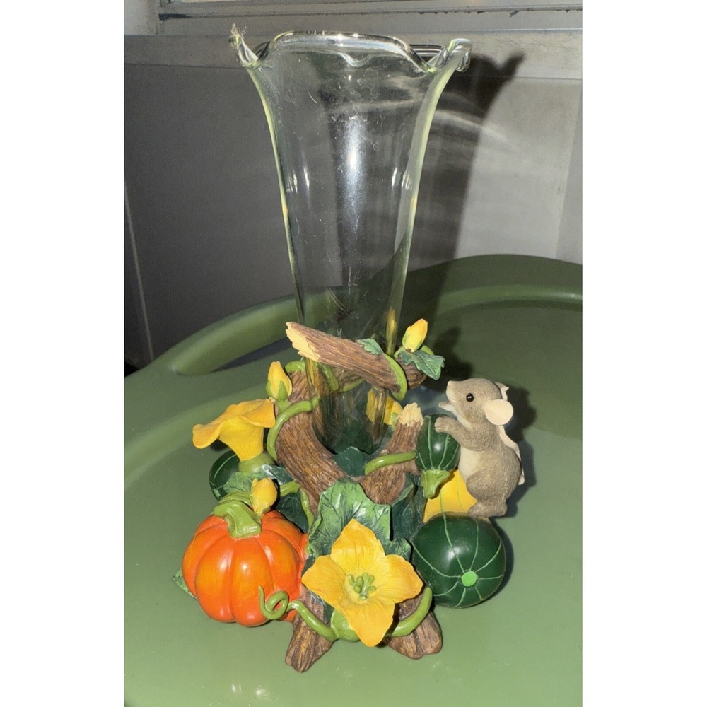 Charming Tails By Fitz & Floyd "Pumpkin Harvest" Bud Vase